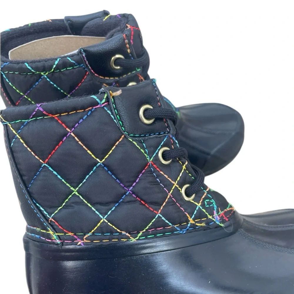 Sperry Girls Port‎ Boot, Rainbow Stitching, Size 11 Toddler, NIB